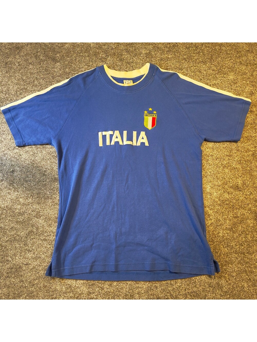FM Italy Blue T-Shirt Mens XXL Short Sleeve Graphic Soccer Top